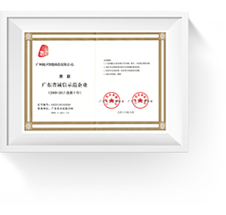 广东省诚信示范企业（2008-2017连续十年）证书