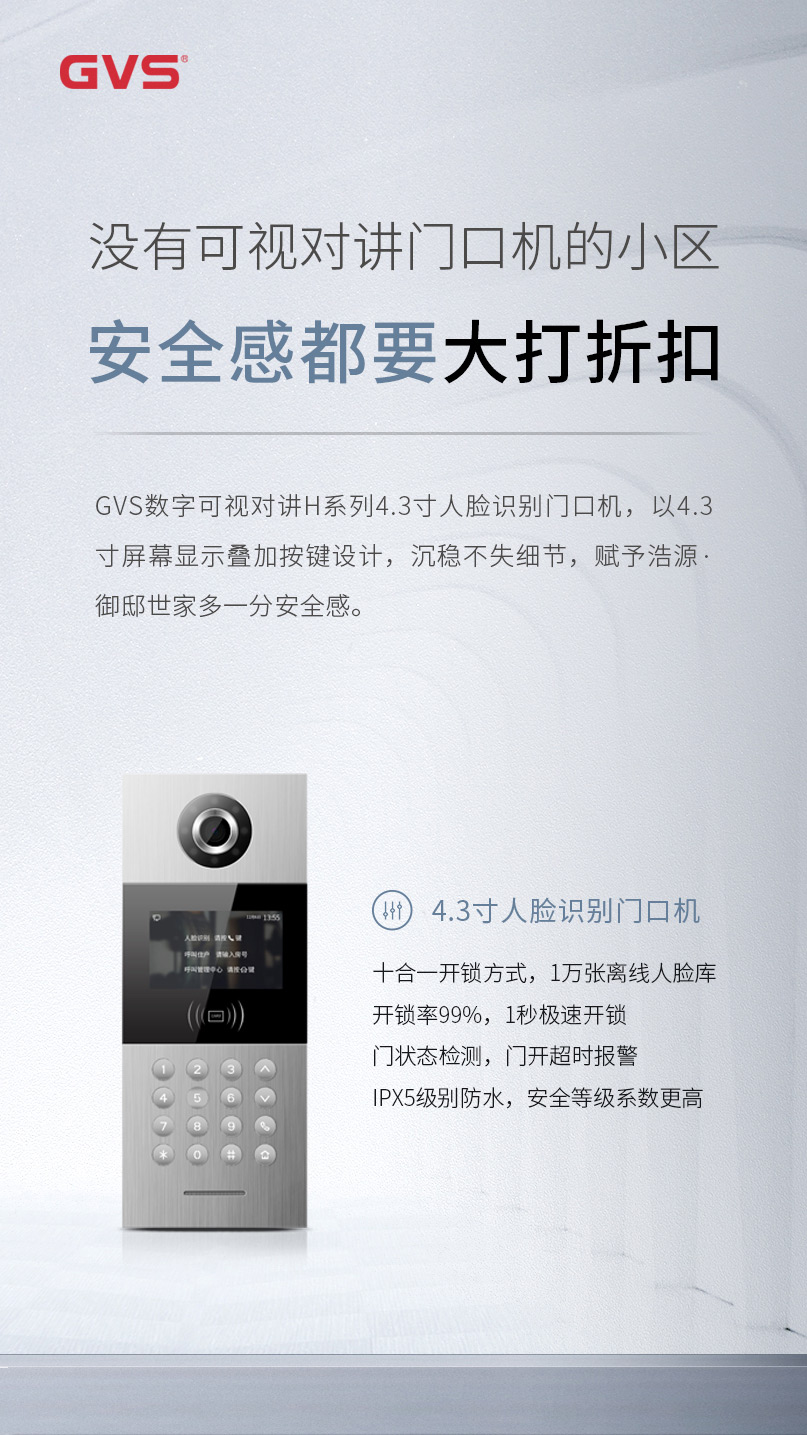安防可视对讲、人脸识别开门一体化功能场景